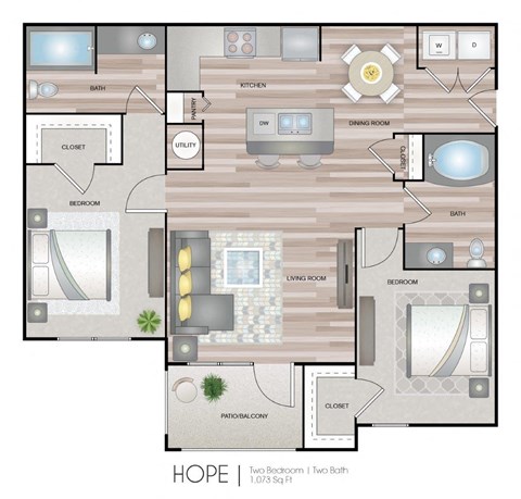 Aspire at Live Oak Apartments Hope Floor Plan